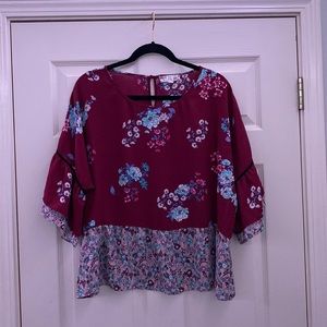Burgundy Floral Shirt